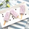 Blueberry Protein Popsicles on a platter with fresh blueberries.