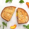 grilled cheese with peach and mint pesto