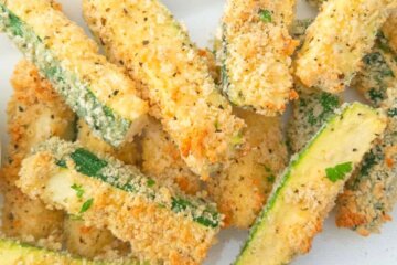Platter of Baked Parmesan Zucchini Fries