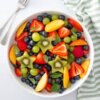 Summer Fruit Salad with kiwis, berries, peaches Fresh Mint
