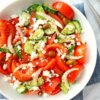 authentic traditional greek salad with tomatoes and cucumer