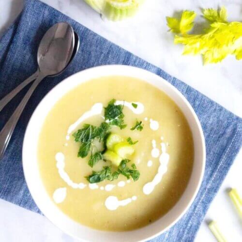 Cream of Celery Soup with Shrimp recipe