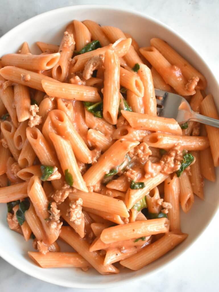 Penne Pasta with Ground Turkey