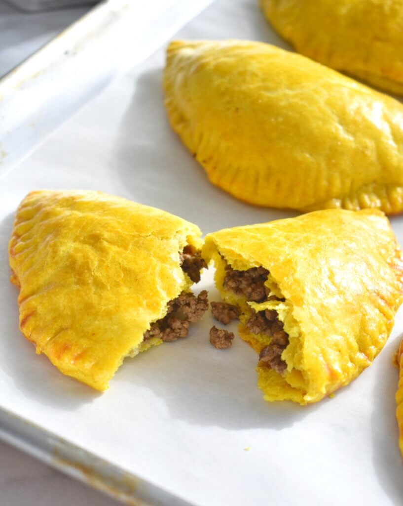 inside of a jamaican beef patty