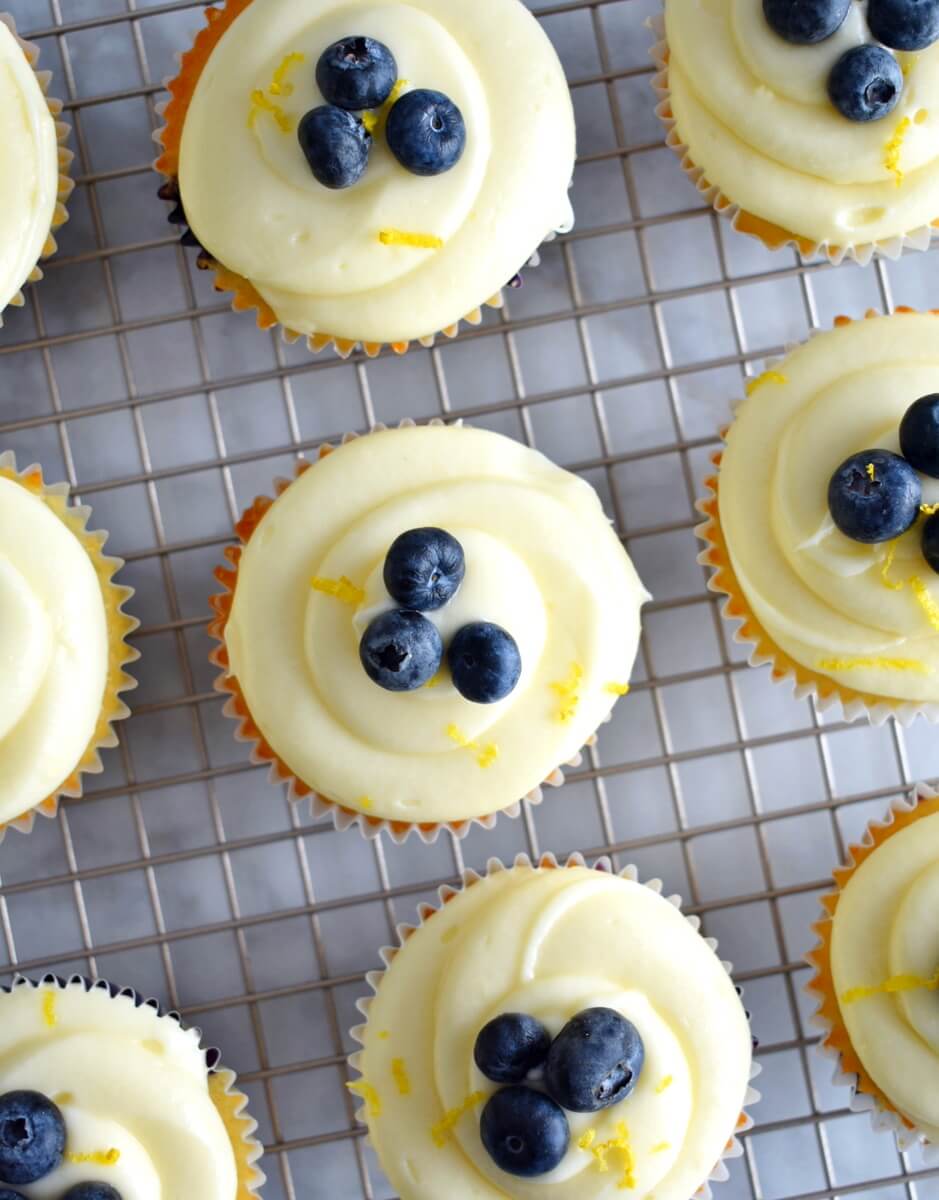 Blueberry Cupcakes with Blueberry Cream Cheese Frosting - Flouring Kitchen