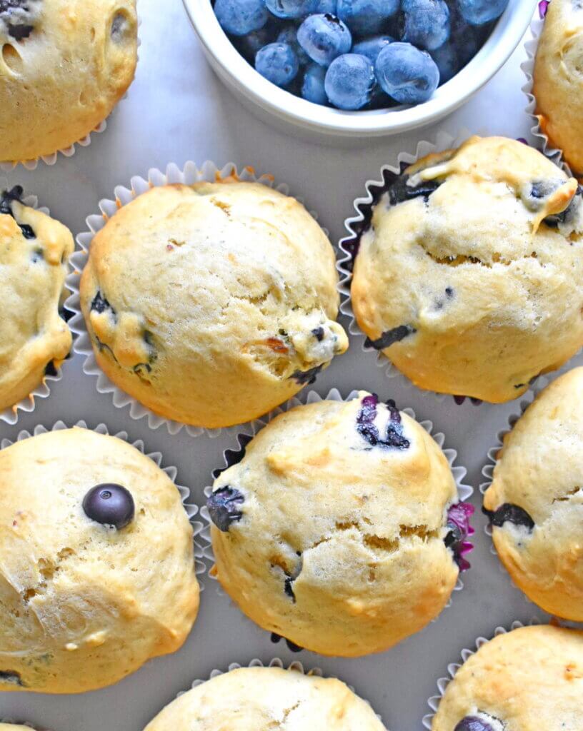 healthy blueberry banana muffin tops