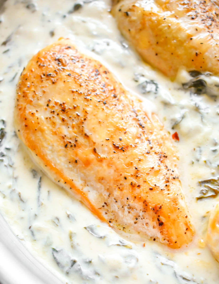 Creamy Spinach Chicken - Herbs & Flour