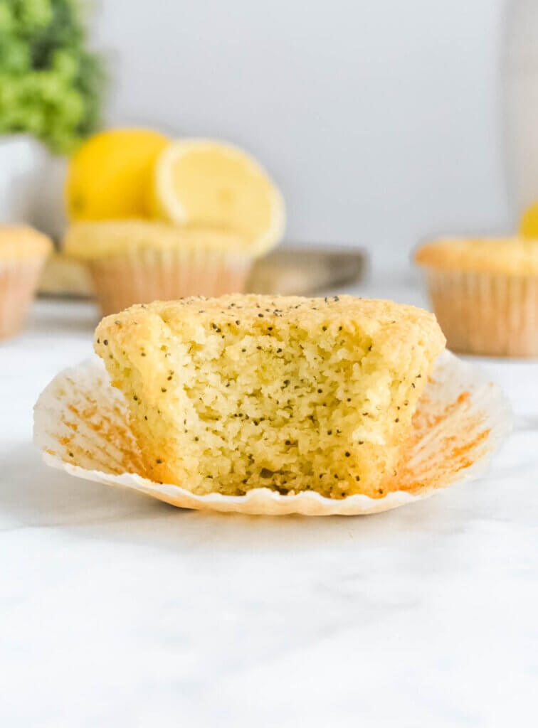 Gluten-Free Keto Lemon Poppy Seed Muffin bite shot