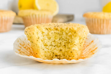 almond flour lemon poppy seed muffin