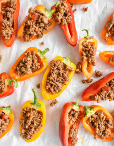 sweet peppers stuffed with taco meat