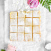 Sliced Lemon Bars dusted with icing sugar