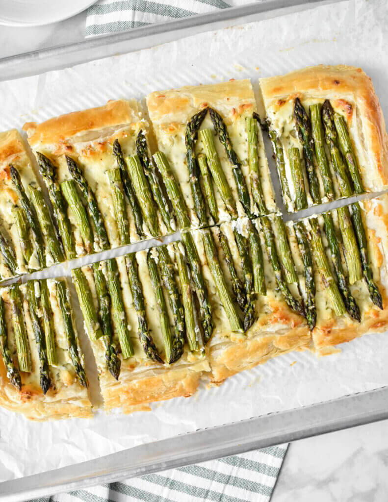 Sliced Asparagus Puff Pastry Tart