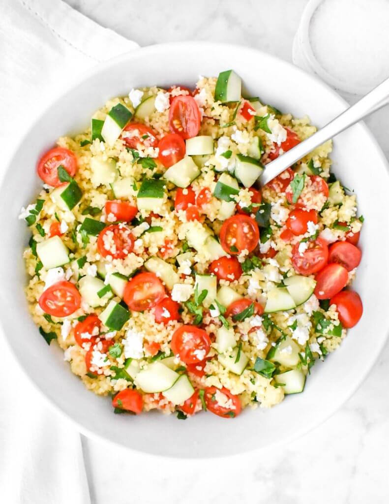 bowl of Mediterranean Couscous Salad