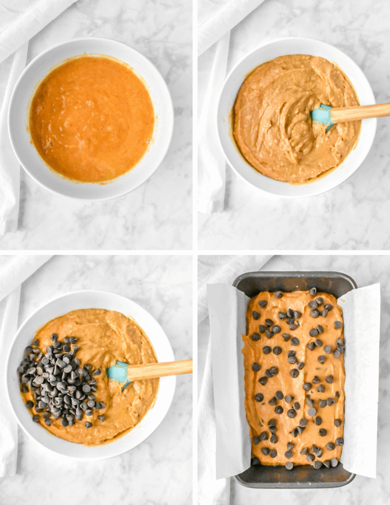 Steps for Making Pumpkin Chocolate Chip Bread