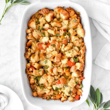 Classic Stuffing with fresh herbs for Thanksgiving or Christmas