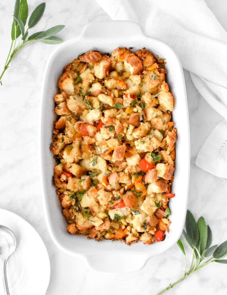 Classic Stuffing with fresh herbs for Thanksgiving or Christmas