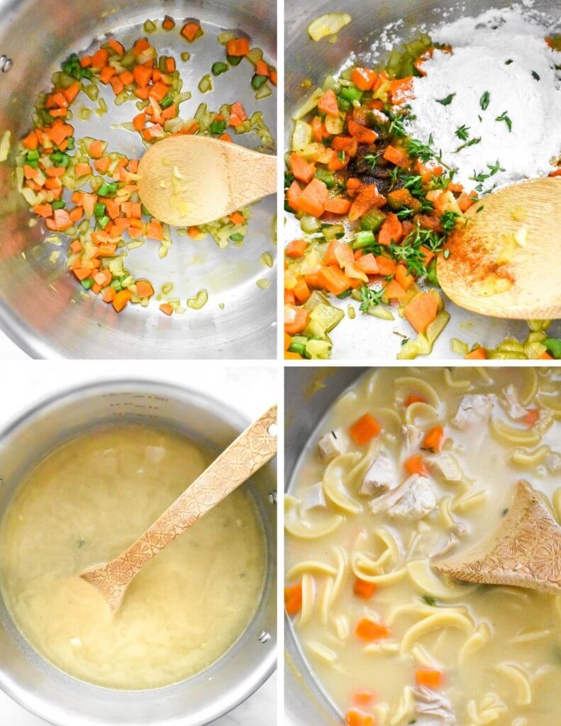 Steps for Making Creamy Chicken Noodle Soup