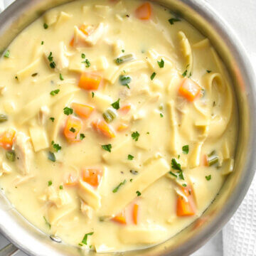 Creamy chicken noodle soup