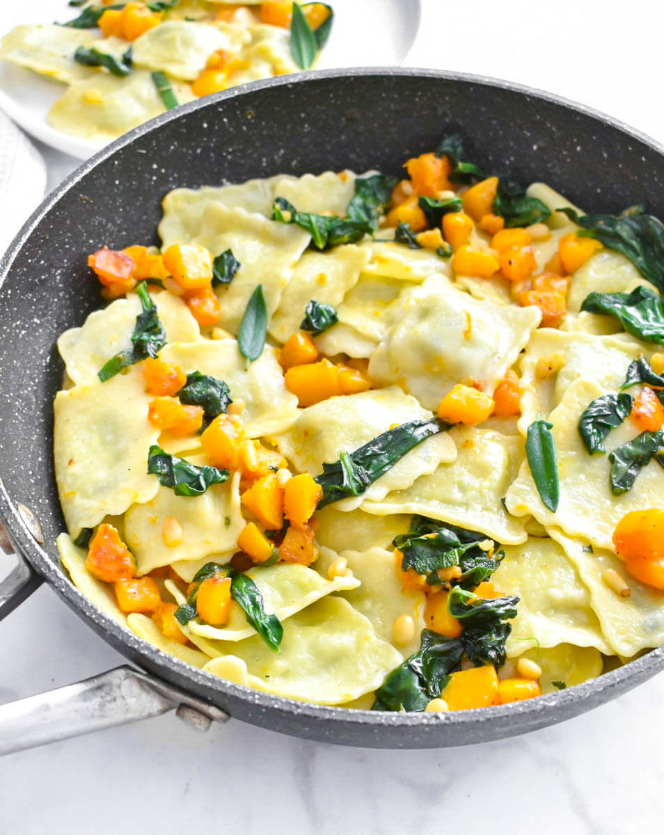 Butternut Squash Ravioli with Brown Butter Sage Sauce - Herbs & Flour