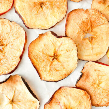 tray of Air Fryer Apple Chips