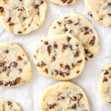 Tray of Chocolate Chip Shortbread Cookies