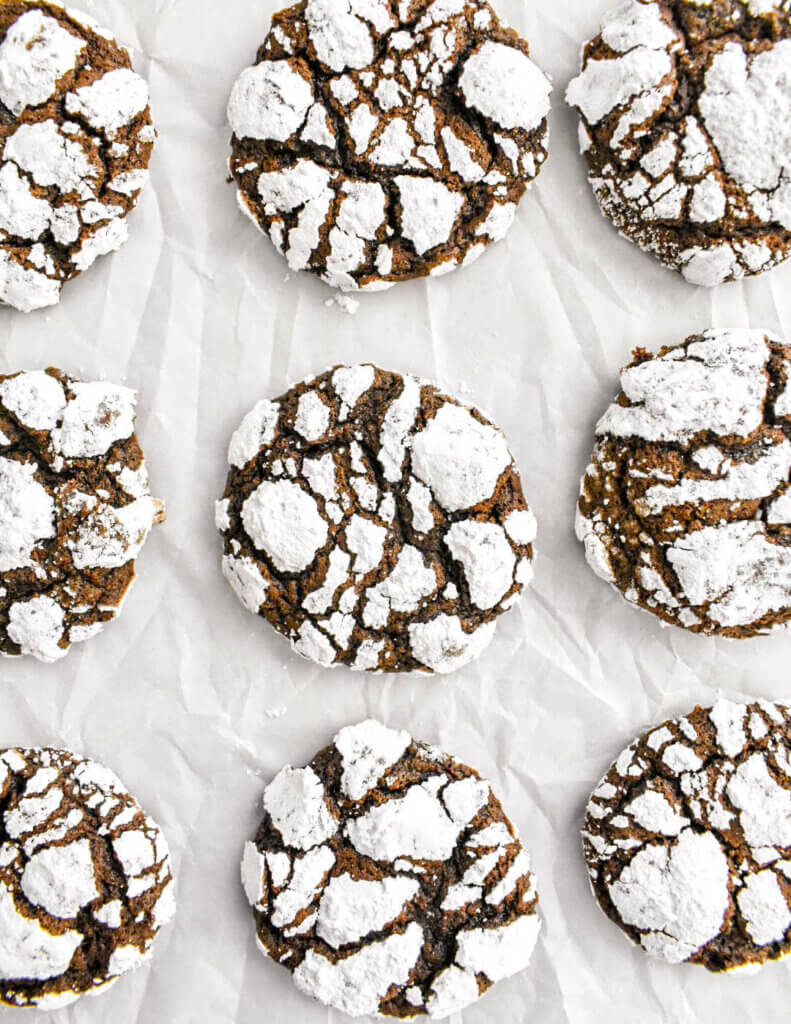 Tray of Chocolate Crinkle Cookies