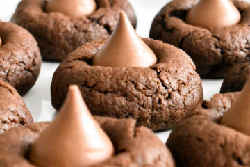 Plate of Chocolate Kiss Cookies