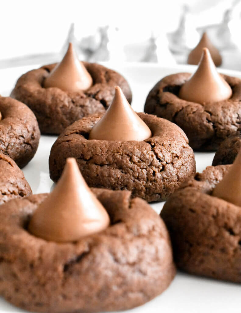 Plate of Chocolate Kiss Cookies