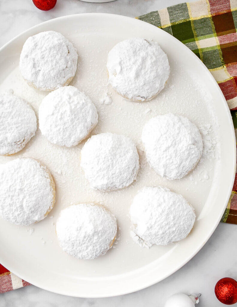 Plate of Kourabiedes Cookies