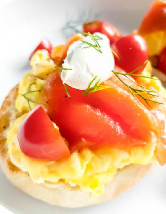 Close up of a Smoked Salmon Breakfast Toast