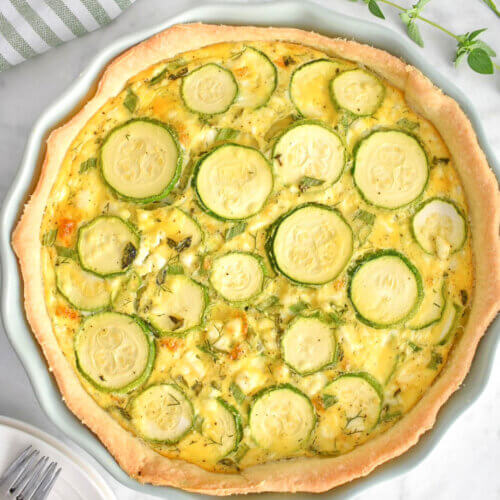 Zucchini & Feta Quiche - Herbs & Flour