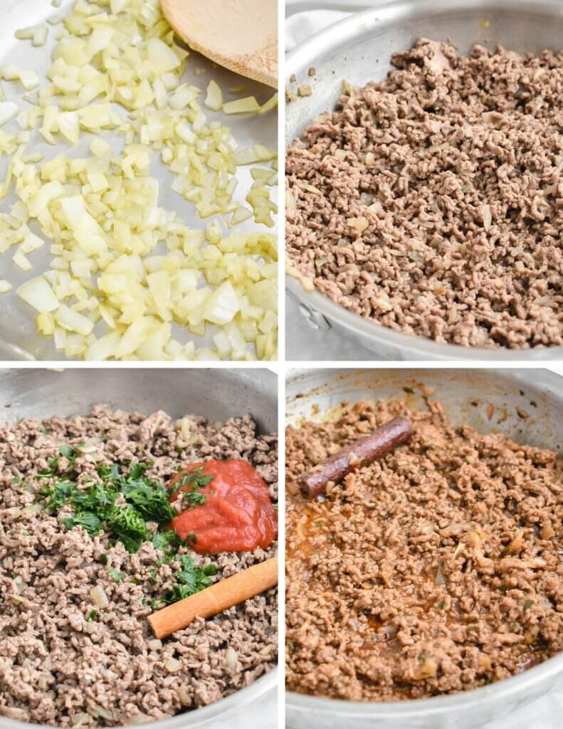 Steps to Make Meat Sauce for this authentic Pastitsio recipe.