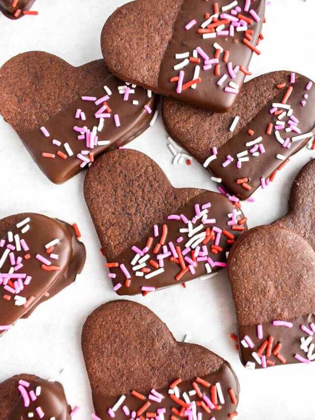 Heart Shaped Chocolate Sugar Cookies
